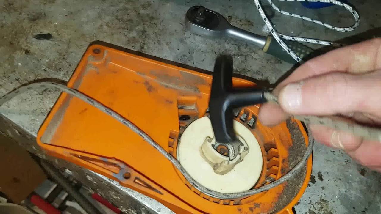Как заменить шнур стартера бензопилы stihl • evdiral.ru