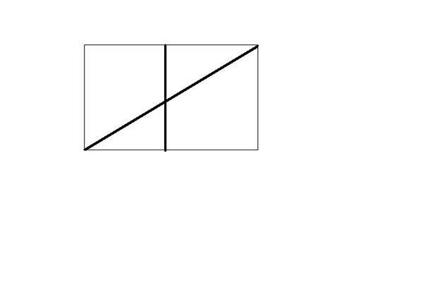 Как разрезать квадрат двумя разрезами на два треугольника и два четырехугольника