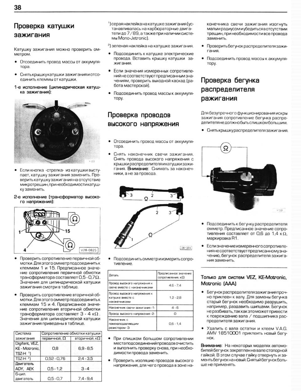 Проверка катушки фольксваген мультиметром