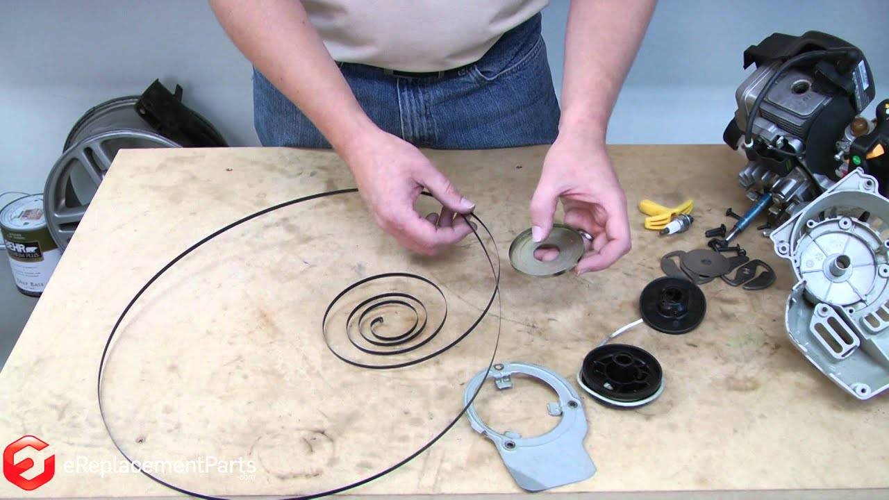 Ремонт стартера триммера своими руками: разборка и сборка, замена шнура, намотка пружины