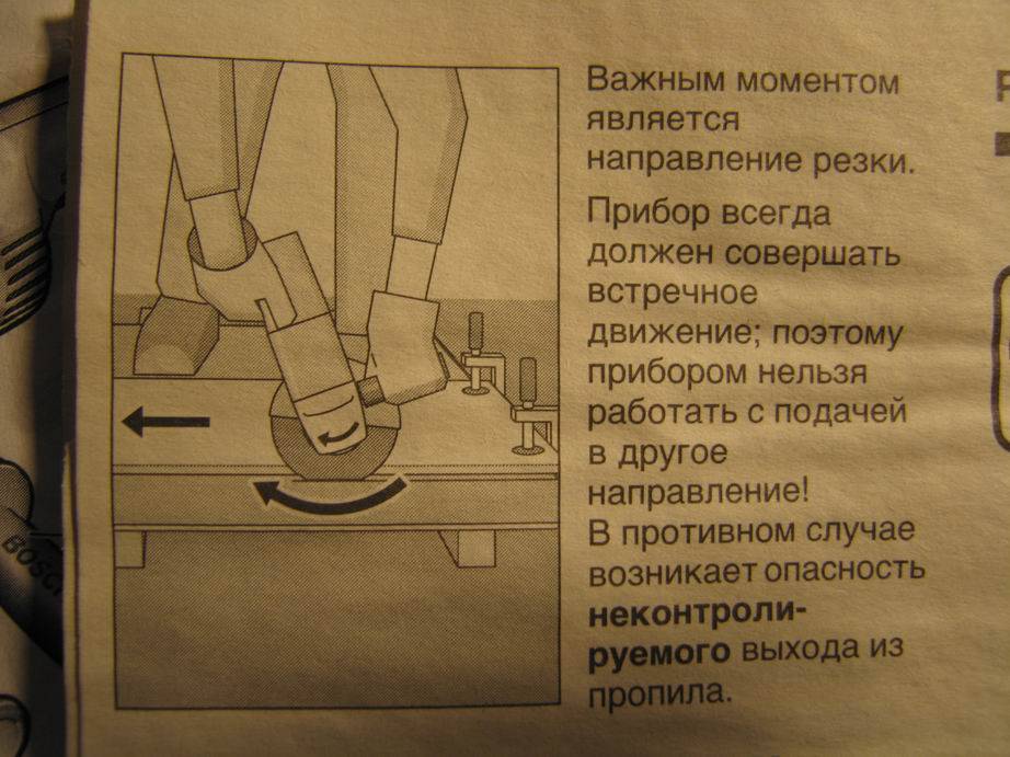 В какую сторону вращается болгарка