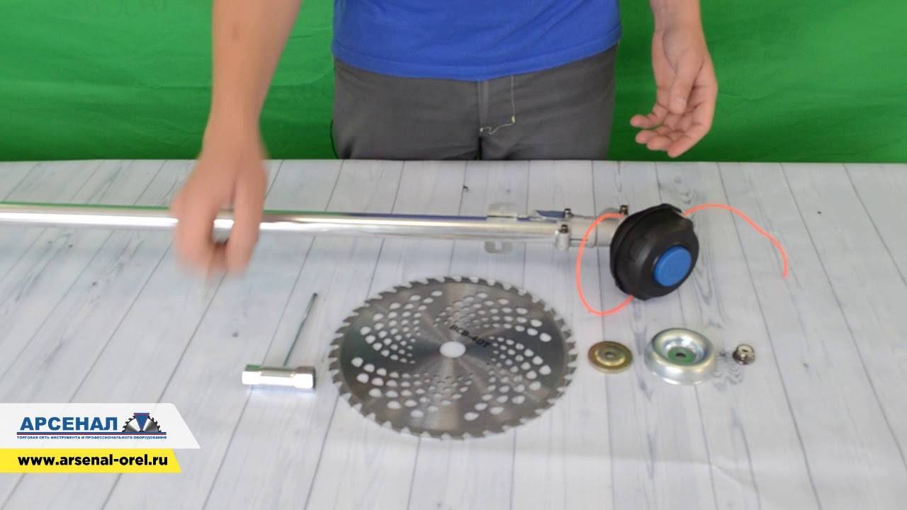 Как установить пильный диск на триммер