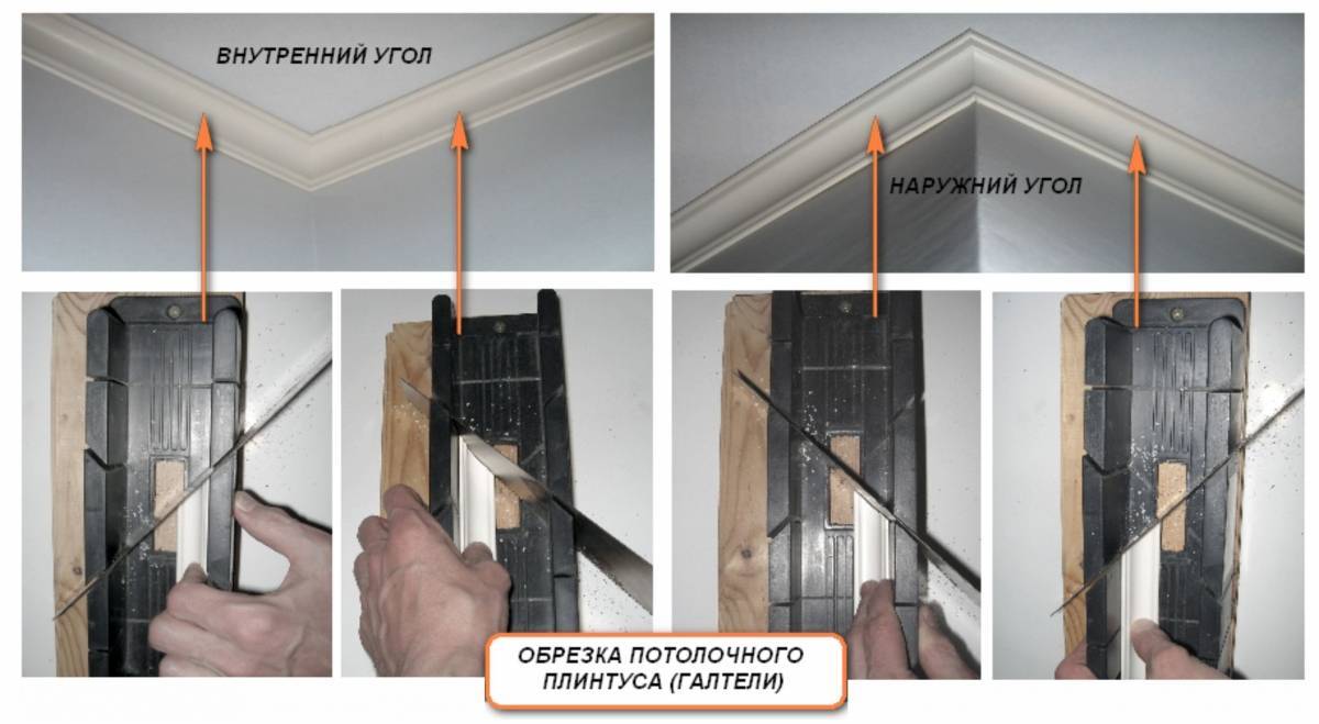 Как сделать угол на потолочном плинтусе: внешний, внутренний