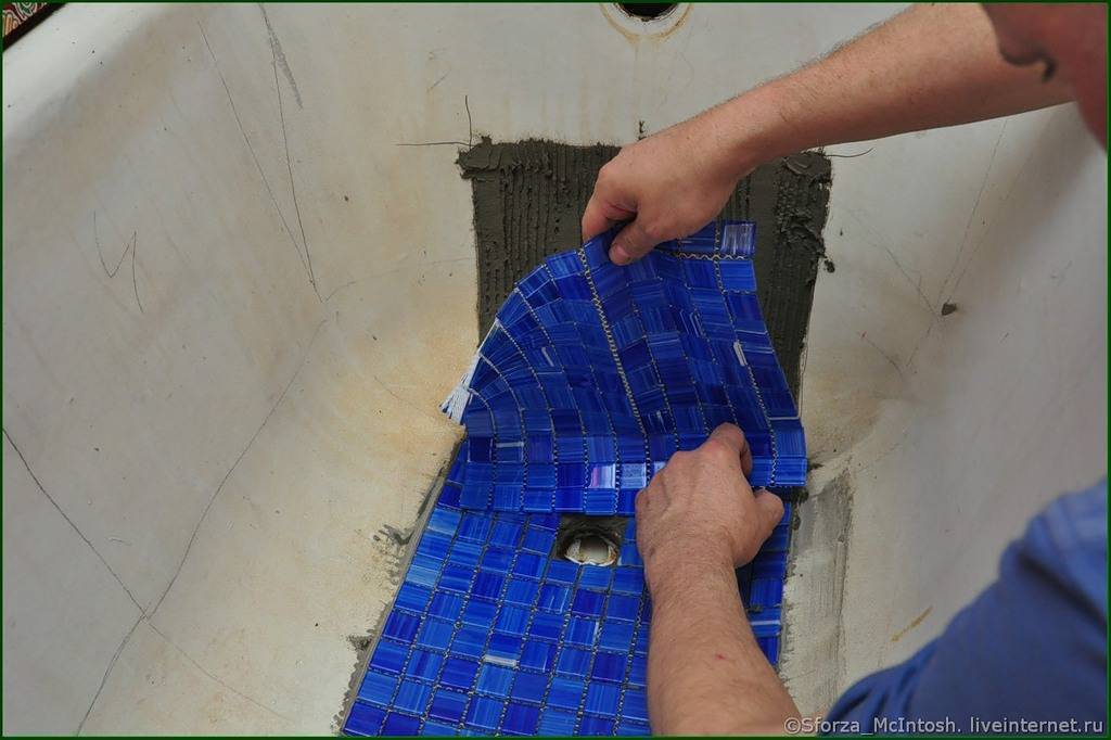 Как укладывать мозаичную плитку на сетке - архитектор спб