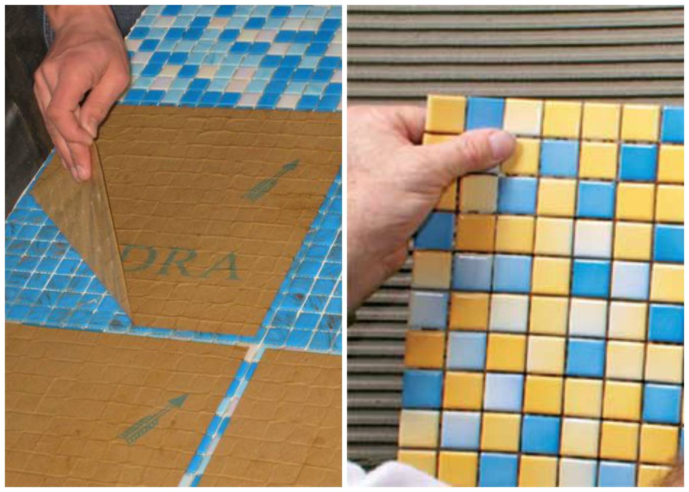 Технология монтажа мозаичной плитки на сетке: как её клеить на полу в ванной