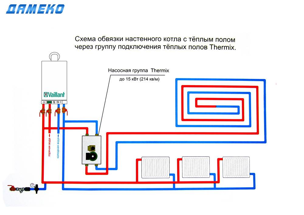 Отопление в частном доме с теплыми полами и радиаторами схема