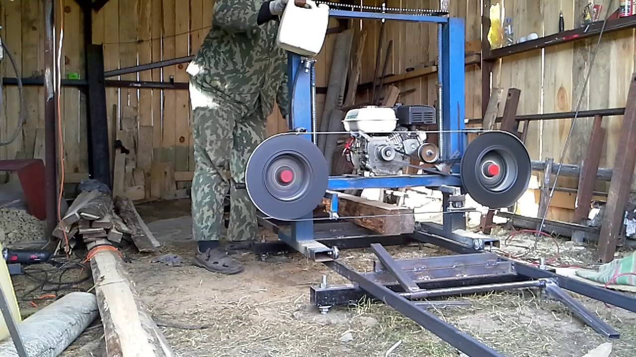 Самодельная ленточная пилорама: видео по сборке конструкции, этапы работы по сооружению приспособления