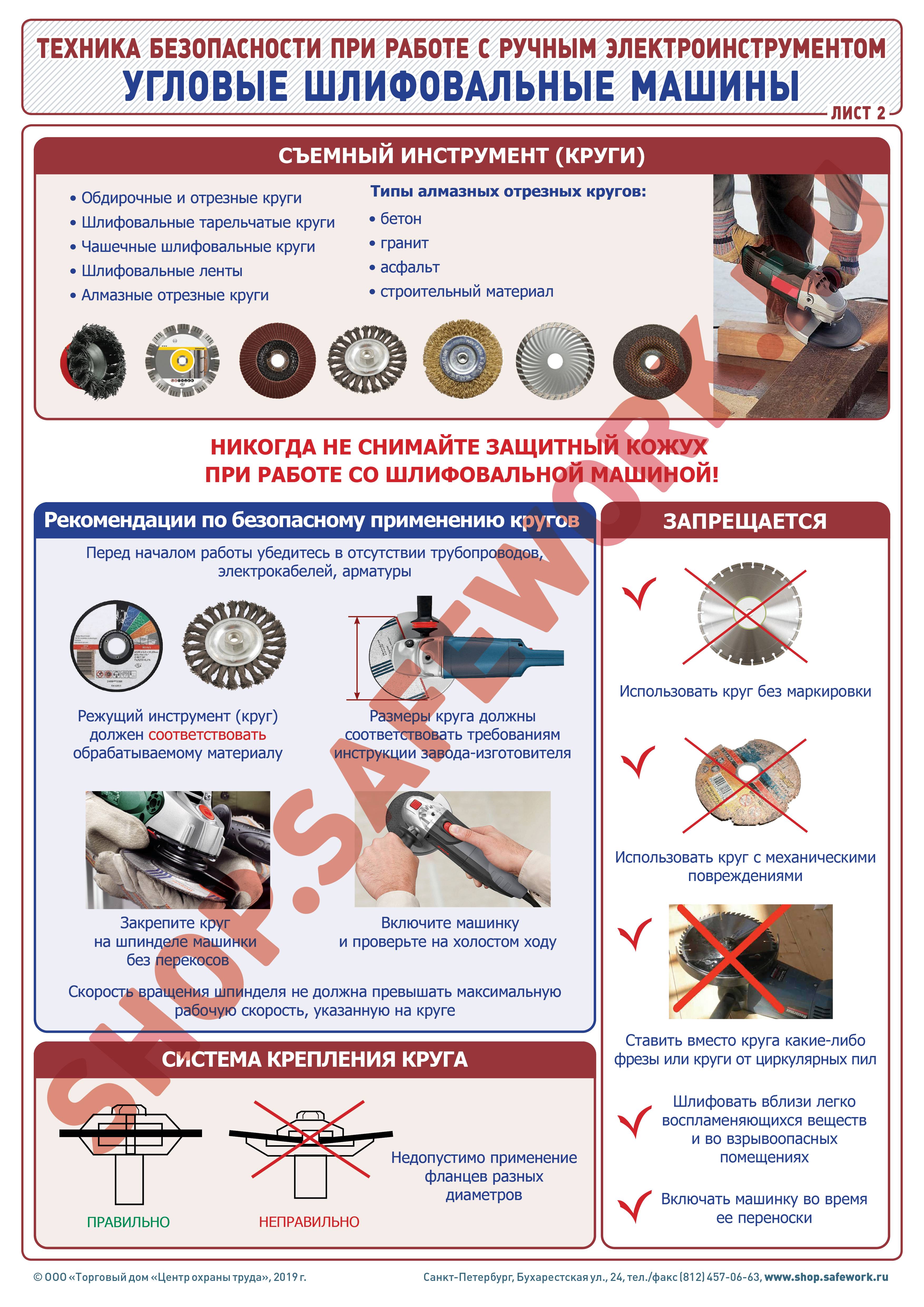 Основные принципы техники безопасности при работе с угловой шлифовальной машиной(болгаркой)